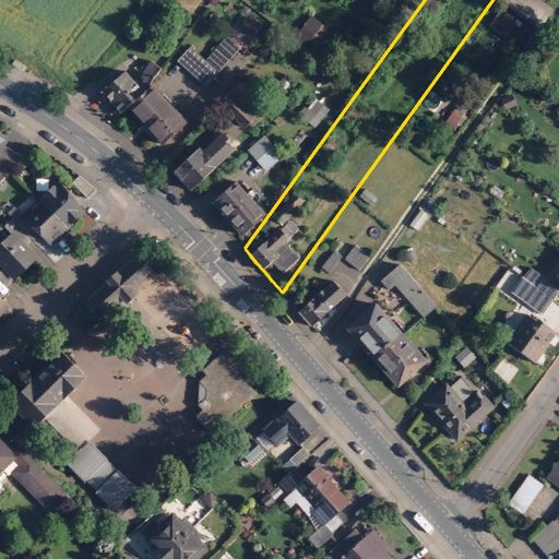 Luftbild Höhenweg 152, 46147 Oberhausen — Flurstück 05308000500281______ mit Grundstücksgrenze