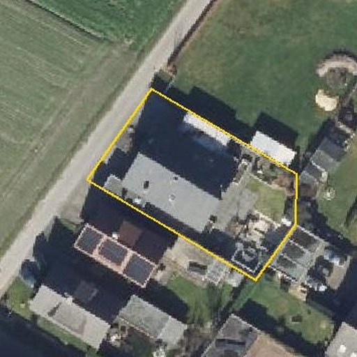 Luftbild Feldstiege 11, 46348 Raesfeld — Flurstück 05514800100127______ mit Grundstücksgrenze