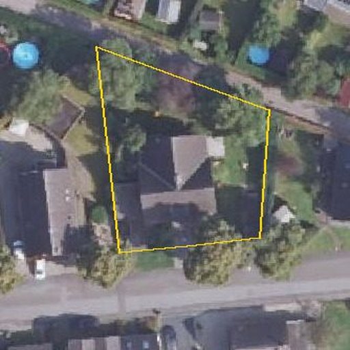 Luftbild Beekscher Weg 19, 46509 Xanten, Flurstück 248 mit Grundstücksgrenze