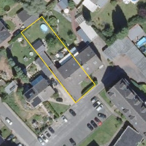 Luftbild Zimmermannsweg 20, 46562 Voerde (Niederrhein) — Flurstück 05307703500121______ mit Grundstücksgrenze