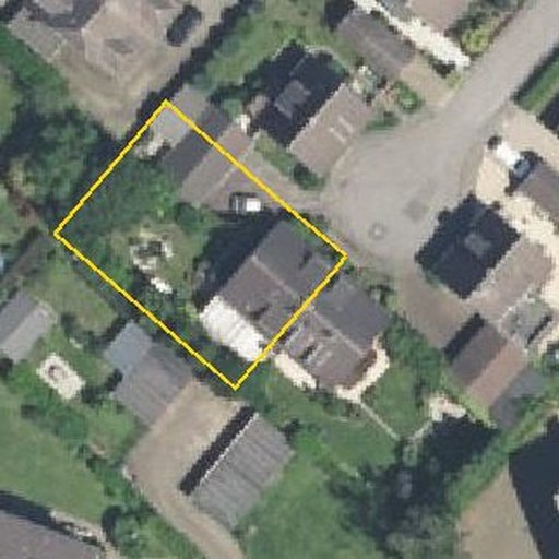 Luftbild Petersstraße 80, 47249 Duisburg — Flurstück 05310200300112______ mit Grundstücksgrenze