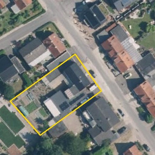 Luftbild Drissenpaß 5a, 47623 Kevelaer — Flurstück 05316900800104______ mit Grundstücksgrenze