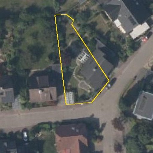 Luftbild Heinrich-Heine-Straße 34, 48282 Emsdetten — Flurstück 05520806500678______ mit Grundstücksgrenze