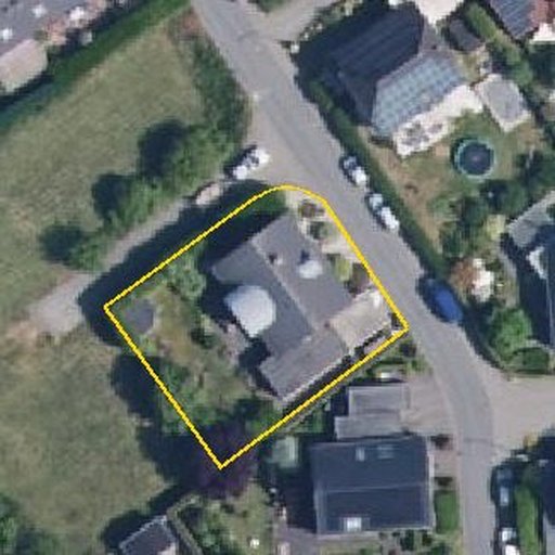 Luftbild Franz-Hitze-Straße 169, 48301 Nottuln — Flurstück 05501706200691______ mit Grundstücksgrenze