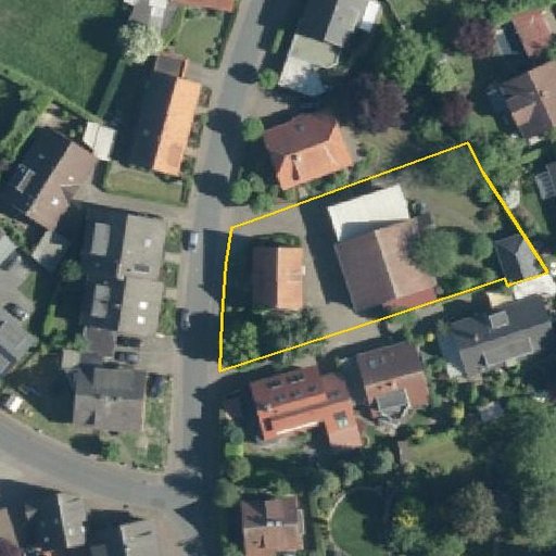Luftbild Beusenstraße 4, 48346 Ostbevern — Flurstück 05504402500548______ mit Grundstücksgrenze
