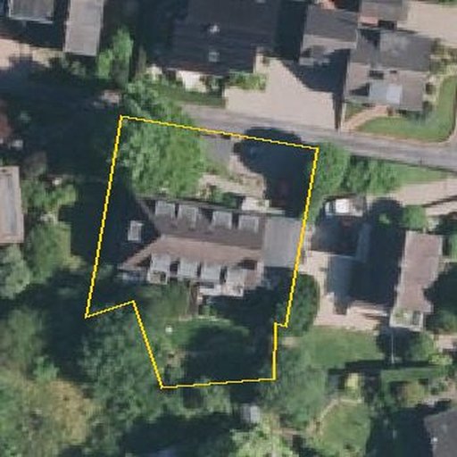 Luftbild Am Bergteich 3, 49477 Ibbenbüren — Flurstück 05502710900606______ mit Grundstücksgrenze