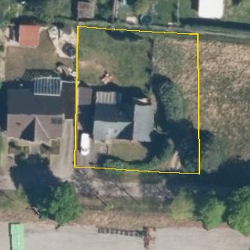 Luftbild Konings-Iland 2, 49843 Uelsen, Flurstück 115/56 mit Grundstücksgrenze