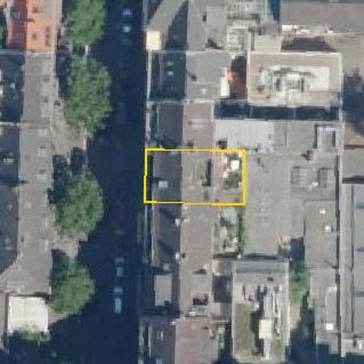 Luftbild Brüsseler Straße 52, 50674 Köln, Flurstück 1764/136 mit Grundstücksgrenze