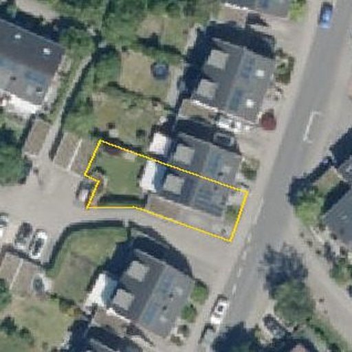 Luftbild Bergstraße 55, 50999 Köln, Flurstück 05499308702178______ mit Grundstücksgrenze