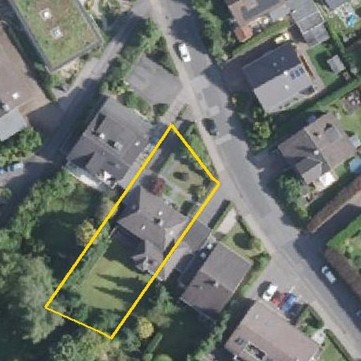 Luftbild Zum Hahnenberg 14, 51519 Odenthal — Flurstück 1683 mit Grundstücksgrenze