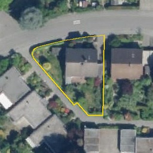 Luftbild Henri-Spaak-Straße 20, 53347 Alfter — Flurstück 05414600300990______ mit Grundstücksgrenze