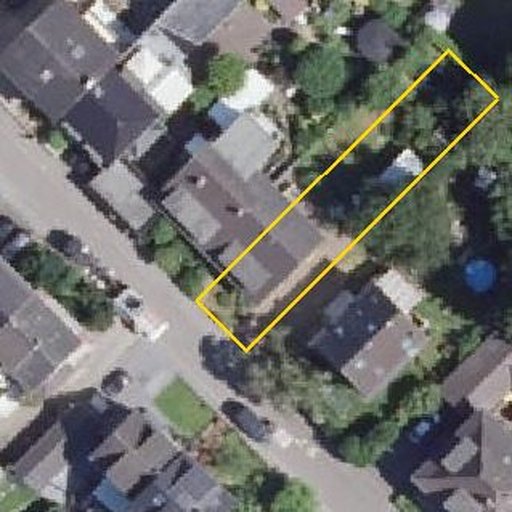 Luftbild Michaelsbergstraße 13, 53757 Sankt Augustin — Flurstück 05401401500011______ mit Grundstücksgrenze