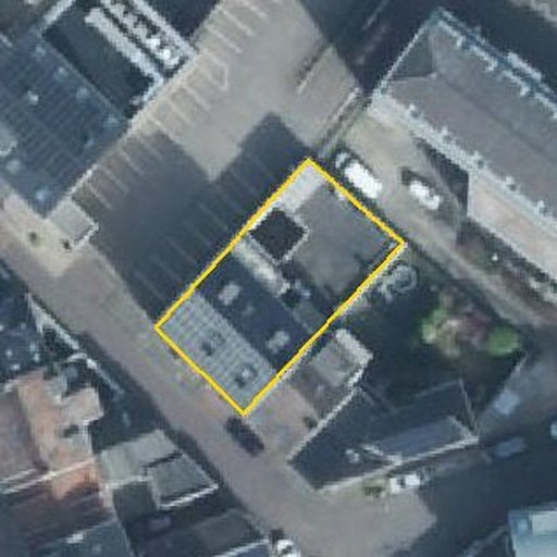 Luftbild Ursulinenstraße 34, 53879 Euskirchen — Flurstück 05441704000094______ mit Grundstücksgrenze