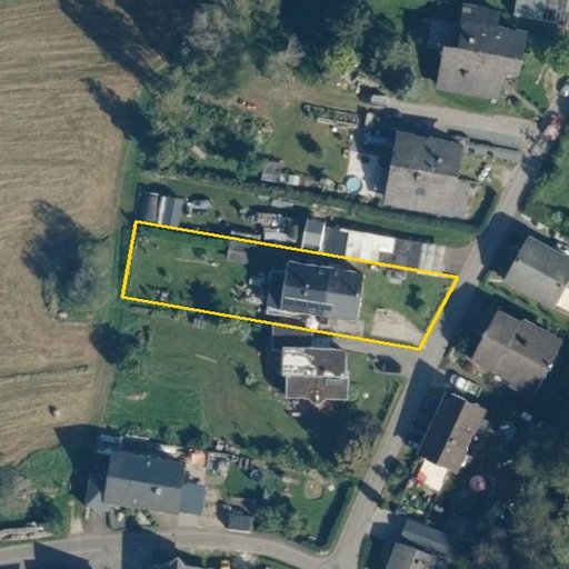 Luftbild Zum Felsen 12, 54413 Beuren (Hochwald) — Flurstück 07263300700017______ mit Grundstücksgrenze
