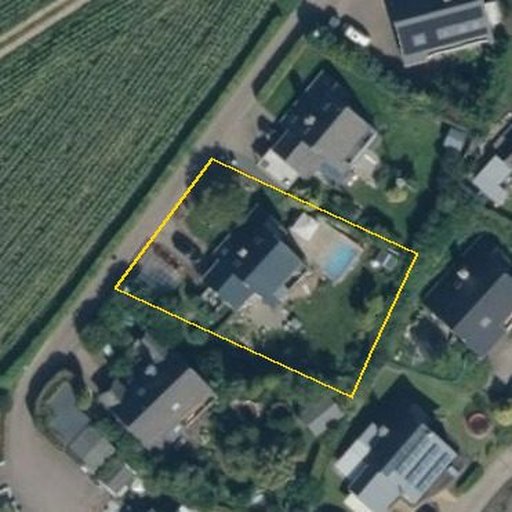 Luftbild Birkenweg 3, 54439 Saarburg — Flurstück 07273800100267______ mit Grundstücksgrenze