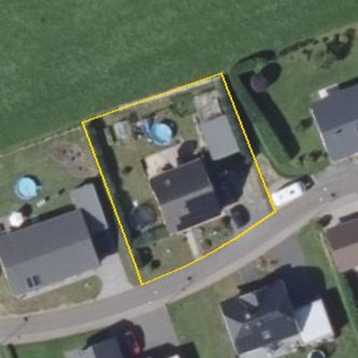 Luftbild Johannespaisch 5, 54597 Fleringen — Flurstück 073244004000090005__ mit Grundstücksgrenze