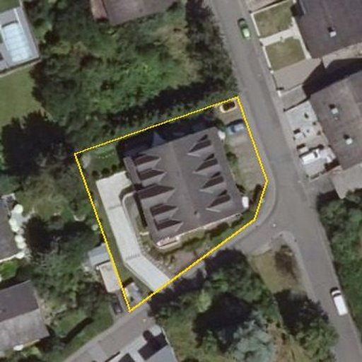 Luftbild Dr.-Adenauer-Ring 2, 55288 Schornsheim — Flurstück 07375500300383______ mit Grundstücksgrenze