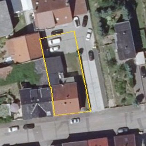 Luftbild Bahnhofstraße 4, 55546 Fürfeld — Flurstück 071963001003730005__ mit Grundstücksgrenze