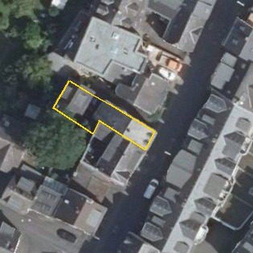 Luftbild Gülser Straße 32, 56073 Koblenz, Flurstück 81 mit Grundstücksgrenze