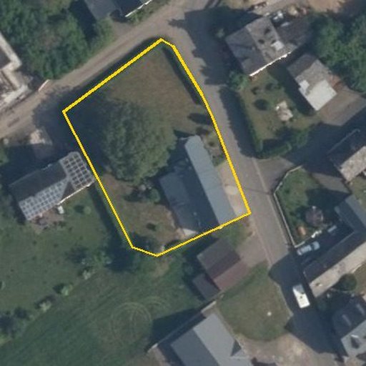 Luftbild Vallerstraße 61, 56288 Lahr — Flurstück 071561002000630004__ mit Grundstücksgrenze