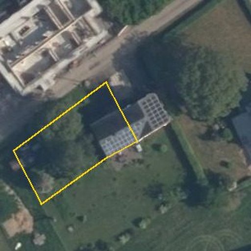 Luftbild Vallerstraße 62, 56288 Lahr — Flurstück 07156100200065______ mit Grundstücksgrenze