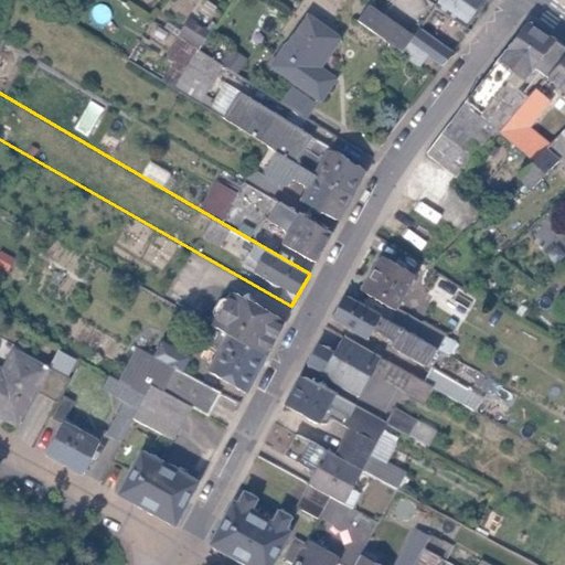 Luftbild Kastorstraße 9, 56626 Andernach — Flurstück 071315012003370014__ mit Grundstücksgrenze