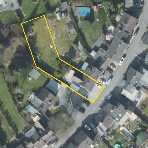 Luftbild Birkenhain 53, 58093 Hagen — Flurstück 05132201401795______ mit Grundstücksgrenze