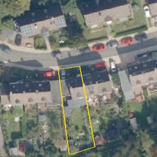 Luftbild Am Gartenhang 8, 58511 Lüdenscheid — Flurstück 05101108500243______ mit Grundstücksgrenze