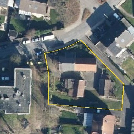 Luftbild Brandenburger Weg 17, 59302 Oelde, Flurstück 524 mit Grundstücksgrenze