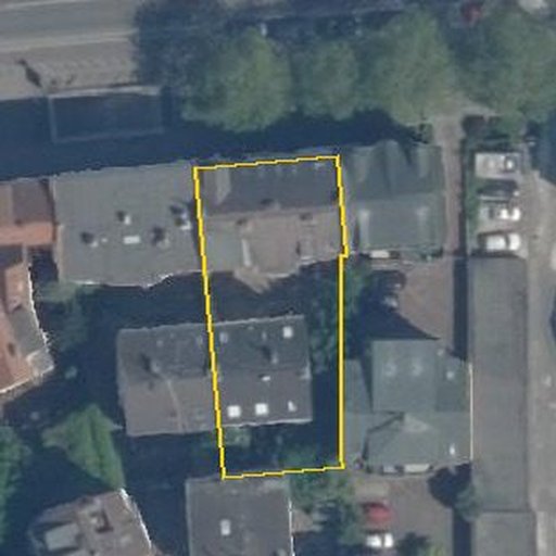 Luftbild Berliner Straße 242, 63067 Offenbach am Main — Flurstück 06075100600209______ mit Grundstücksgrenze