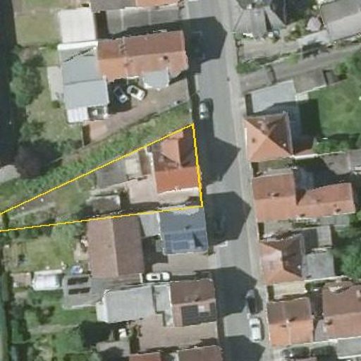 Luftbild Mittelstraße 33, 64331 Gräfenhausen, Flurstück 397 mit Grundstücksgrenze
