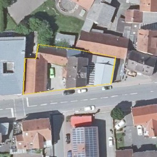 Luftbild Heidelberger Straße 5, 64385 Reichelsheim — Flurstück 063175001001020003__ mit Grundstücksgrenze
