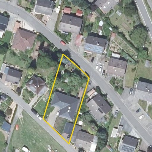 Luftbild Gartenstraße 10, 64395 Brensbach — Flurstück 06316000100122______ mit Grundstücksgrenze
