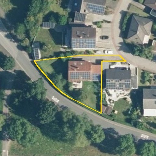 Luftbild Griegstraße 11, 66877 Ramstein-Miesenbach — Flurstück 1165/48 mit Grundstücksgrenze