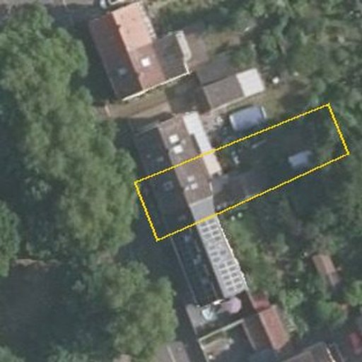 Luftbild Adolf-Diesterweg-Straße 50, 67071 Ludwigshafen am Rhein — Flurstück 074155000006140046__ mit Grundstücksgrenze