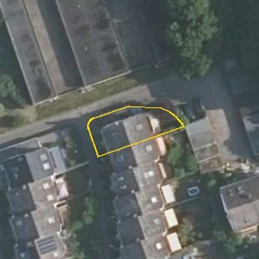 Luftbild Thomas-Mann-Straße 49, 67071 Ludwigshafen am Rhein — Flurstück 074155000012680228__ mit Grundstücksgrenze
