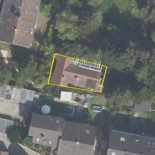 Luftbild Friedrich-Ebert-Straße 31, 67098 Bad Dürkheim — Flurstück 074354000001090005__ mit Grundstücksgrenze