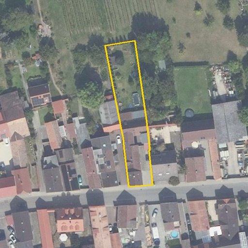 Luftbild Hauptstraße 161, 67127 Rödersheim-Gronau — Flurstück 62/6 mit Grundstücksgrenze
