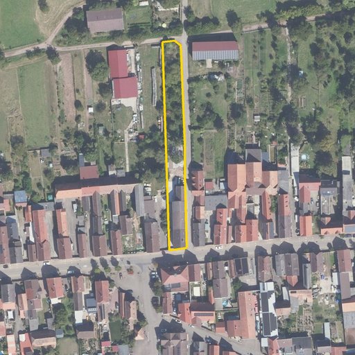 Luftbild Hauptstraße 71, 67377 Gommersheim — Flurstück 075474000002710001__ mit Grundstücksgrenze