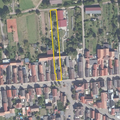 Luftbild Hauptstraße 65, 67377 Gommersheim — Flurstück 07547400000276______ mit Grundstücksgrenze