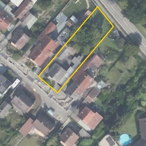 Luftbild Forststraße 153, 67459 Böhl-Iggelheim — Flurstück 074007000067520029__ mit Grundstücksgrenze