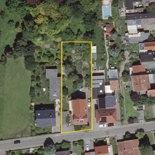 Luftbild Kleine Götzenstraße 11, 67583 Guntersblum — Flurstück 073657001004950004__ mit Grundstücksgrenze