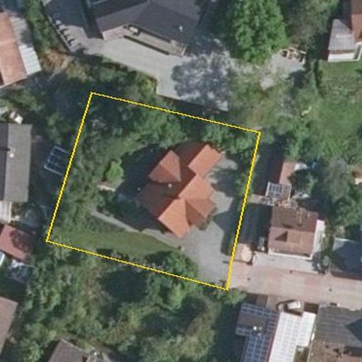 Luftbild Unterer Wingertsberg 24, 67697 Otterberg — Flurstück 074948000008700007__ mit Grundstücksgrenze