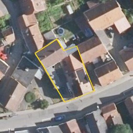Luftbild Hauptstraße 15, 67729 Sippersfeld — Flurstück 07451700000202______ mit Grundstücksgrenze