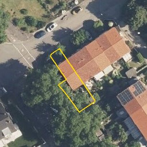 Luftbild Altmühlstraße 2, 68199 Mannheim — Flurstück 13891/7 mit Grundstücksgrenze