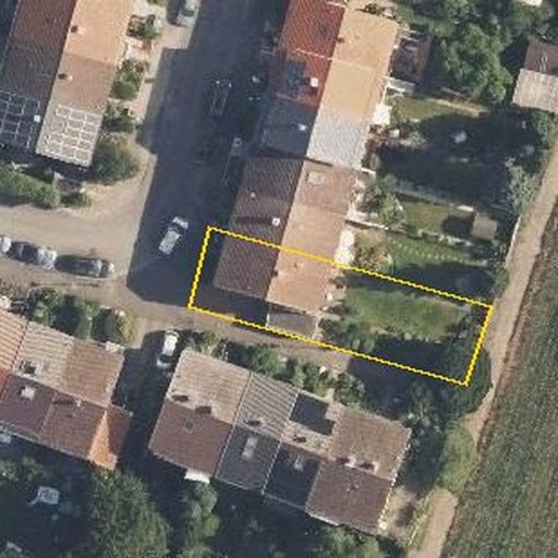 Luftbild Wilhelm-Furtwängler-Straße 66, 68259 Mannheim — Flurstück 20926/1 mit Grundstücksgrenze