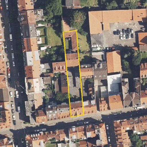 Luftbild Ladenburger Straße 32, 69120 Heidelberg — Flurstück 5521 mit Grundstücksgrenze