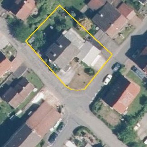 Luftbild Quellenweg 2, 69412 Eberbach — Flurstück 6867 mit Grundstücksgrenze