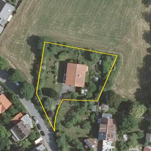 Luftbild Talstraße 9, 69488 Birkenau — Flurstück 063027008000320003__ mit Grundstücksgrenze
