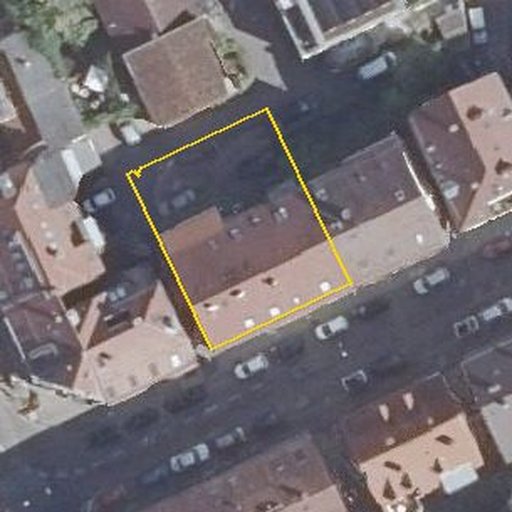 Luftbild Gutenbergstraße 50, 70176 Stuttgart, Flurstück 6938/5 mit Grundstücksgrenze